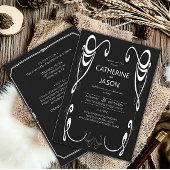 minimalistisch | Zwart Alles in een bruiloft uitno Kaart