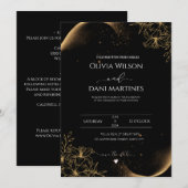 minimalistisch | Zwart Alles in een bruiloft uitno Kaart (Voorkant / Achterkant)