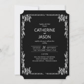 minimalistisch | Zwart Alles in een bruiloft uitno Kaart (Voorkant)