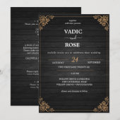 minimalistisch | Zwart Alles in een bruiloft uitno Kaart (Voorkant / Achterkant)