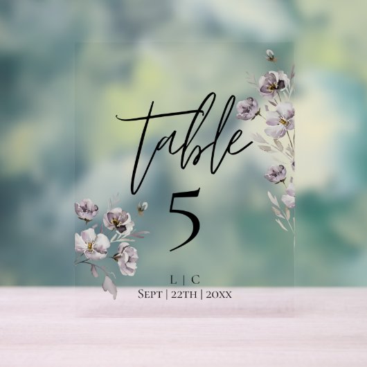 Minimalistisch zwart aquarel tafelnummer acryl bord (Neutraal)