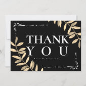 Minimalistisch zwart bedankkaart (Voorkant)