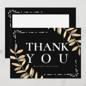 Minimalistisch zwart bedankkaart (Voorkant / Achterkant)