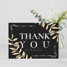 Minimalistisch zwart bedankkaart