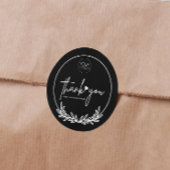 Minimalistisch zwart Bedankt Custom Logo Business Ronde Sticker