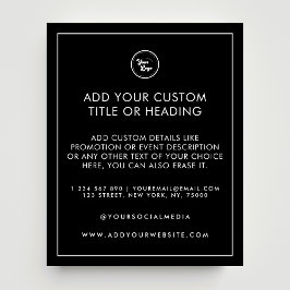 Minimalistisch zwart bedrijfslogo met randframe flyer