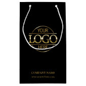 Minimalistisch zwart bedrijfslogo voor zakelijke b klein cadeauzakje (Achterkant)