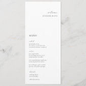 Minimalistisch Zwart Bloemen Plaats kaart Menu (Voorkant)