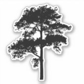 Minimalistisch zwart boomsilhouet sticker (Voorkant)