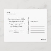 Minimalistisch zwart briefkaart (Achterkant)