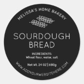 Minimalistisch zwart brood brood bagels moderne ba ronde sticker (Voorkant)