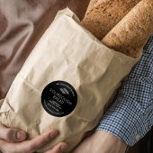 Minimalistisch zwart brood brood bagels moderne ba ronde sticker