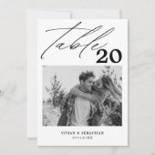 Minimalistisch zwart bruiloft tafel nummer Afbeeld Aankondiging (Voorkant)