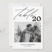 Minimalistisch zwart bruiloft tafel nummer Afbeeld Aankondiging (Achterkant)