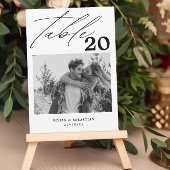 Minimalistisch zwart bruiloft tafel nummer Afbeeld Aankondiging