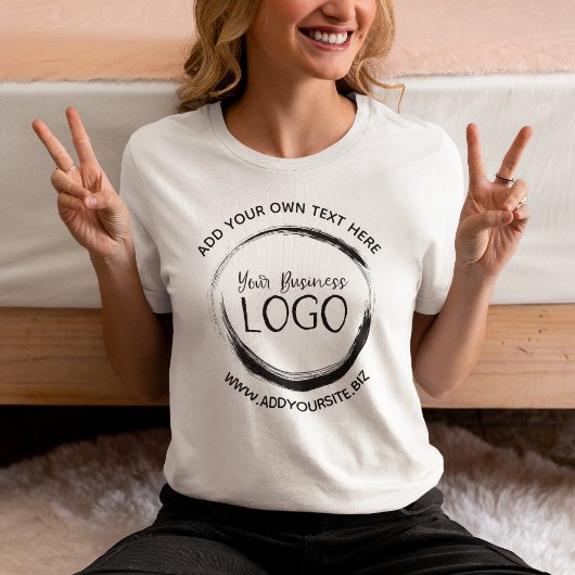 Minimalistisch zwart cirkel logo t-shirt