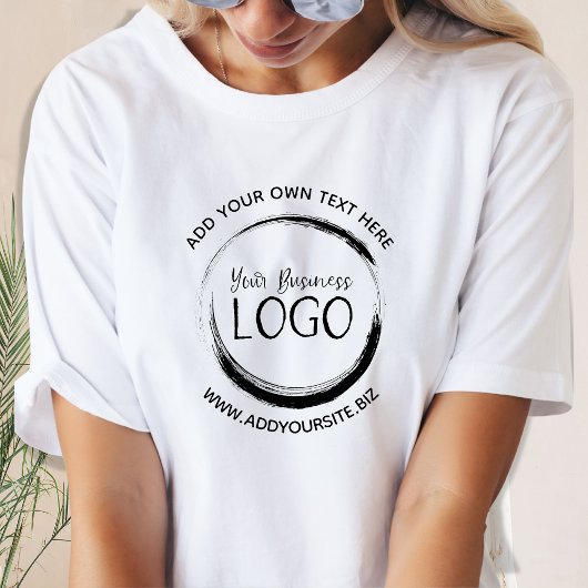 Minimalistisch zwart cirkel logo t-shirt