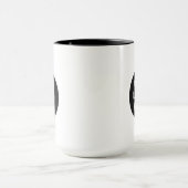 Minimalistisch zwart cirkellogo modern merkdesign mok (Midden)