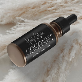 Minimalistisch zwart cosmetisch druppelflesje prod etiket