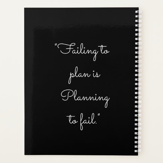 Minimalistisch Zwart Custom Persoonlijk Maandelijk Planner (Achterkant)