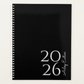 Minimalistisch Zwart Custom Persoonlijk Maandelijk Planner (Voorkant)