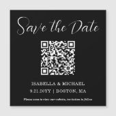 Minimalistisch zwart | De datum opslaan | QR-code  (Voorkant)