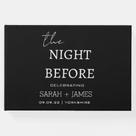 Minimalistisch zwart de nacht voor bruiloft gastenboek