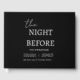 Minimalistisch zwart de nacht voor bruiloft gastenboek