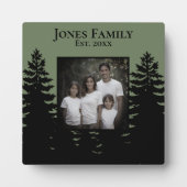 Minimalistisch zwart dennenboom silhouet personali fotoplaat (Voorkant)