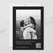Minimalistisch zwart doen we QR code foto bruiloft Kaart (Achterkant)