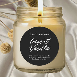 Minimalistisch zwart eenvoudig verpakkingskaarseti ronde sticker