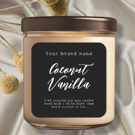 Minimalistisch zwart eenvoudig verpakkingskaarseti vierkante sticker