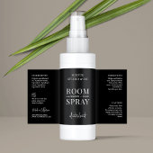 Minimalistisch zwart eenvoudige kamer spuitfles pr etiket