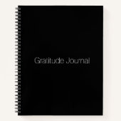 Minimalistisch zwart, elegant Gratitude Journal Notitieboek (Voorkant)