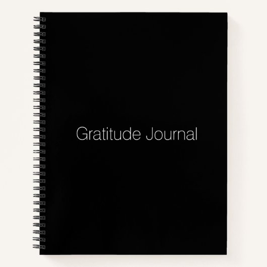 Minimalistisch zwart, elegant Gratitude Journal Notitieboek (Voorkant)