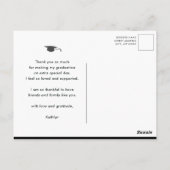 Minimalistisch zwart elegant script AFSTUDEERDER D Briefkaart (Achterkant)