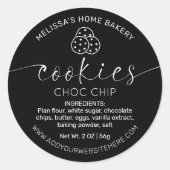 Minimalistisch zwart Elegant Script Sugar Cookie L Ronde Sticker (Voorkant)