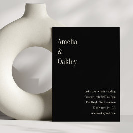 Minimalistisch zwart Elegant Stijlvol Modern Bruil Kaart