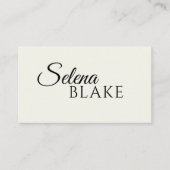 Minimalistisch zwart en beige | Moderne QR-code Visitekaartje (Voorkant)