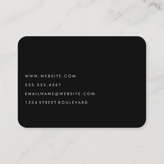 Minimalistisch zwart en bruin visitekaartje (Achterkant)
