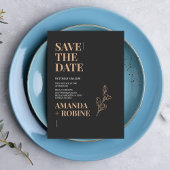 Minimalistisch zwart en goud Bespaar de datum Save The Date