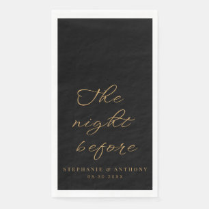 Minimalistisch zwart en goud de nacht voor het huw servet