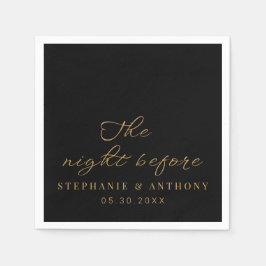 Minimalistisch zwart en goud de nacht voor het huw servet