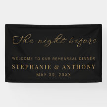 Minimalistisch zwart en goud de nacht voor het huw