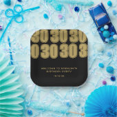 Minimalistisch Zwart en Goud Dertig Verjaardagsfee Papieren Bordje (Feest)