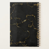 Minimalistisch zwart en goud gemarmerd monogram planner (Achterkant)
