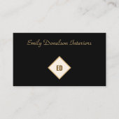 Minimalistisch zwart en goud interieur stylist visitekaartje (Voorkant)