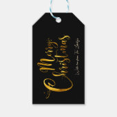 Minimalistisch zwart en goud kerst label cadeaulabel (Voorkant)