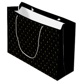 Minimalistisch zwart en goud monogram groot cadeauzakje
