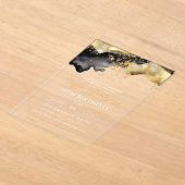 Minimalistisch zwart en goud script 30ste verjaard acryl uitnodigingen (Laagn)